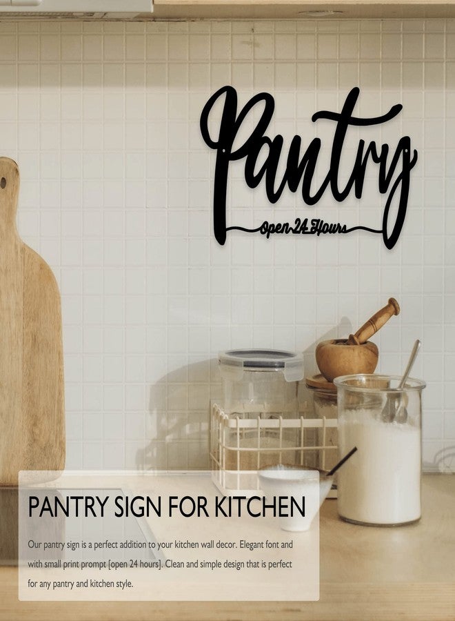 BiaGift Metal Pantry Sign For Kitchen, Pantry Wall Decor, Rustic Farmhouse Kitchen Decorations Wall, 13.4 X 7.4 inches, Black - Image 2